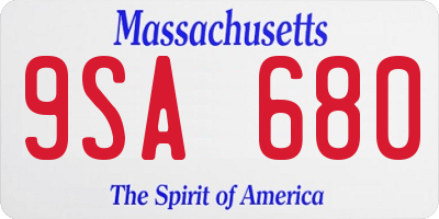 MA license plate 9SA680