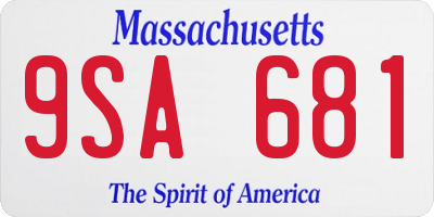 MA license plate 9SA681