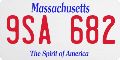 MA license plate 9SA682