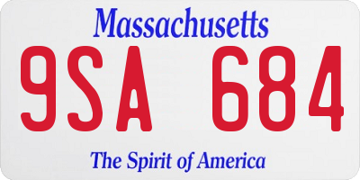 MA license plate 9SA684