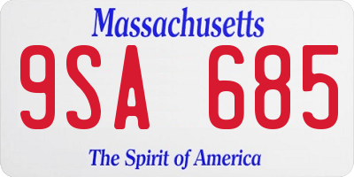 MA license plate 9SA685