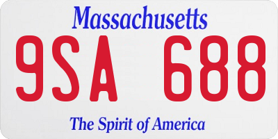 MA license plate 9SA688