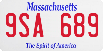 MA license plate 9SA689