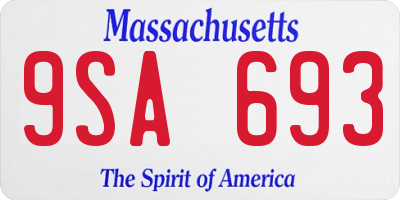 MA license plate 9SA693