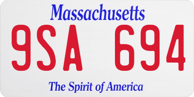 MA license plate 9SA694