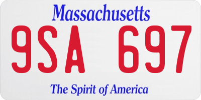 MA license plate 9SA697