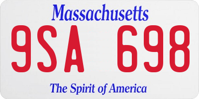 MA license plate 9SA698