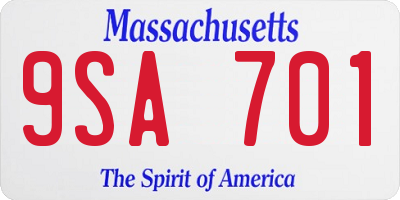 MA license plate 9SA701