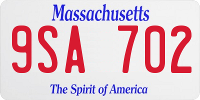 MA license plate 9SA702