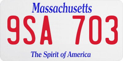 MA license plate 9SA703