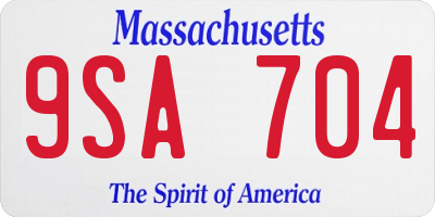 MA license plate 9SA704