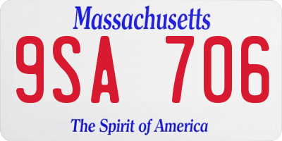MA license plate 9SA706