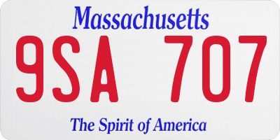 MA license plate 9SA707