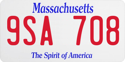 MA license plate 9SA708