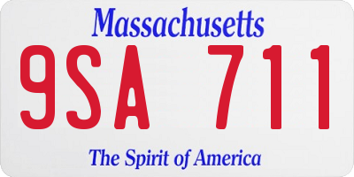 MA license plate 9SA711