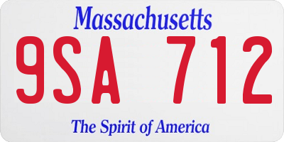 MA license plate 9SA712