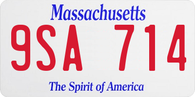 MA license plate 9SA714