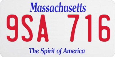MA license plate 9SA716