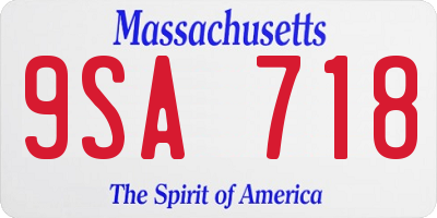 MA license plate 9SA718