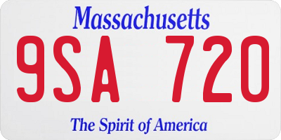 MA license plate 9SA720