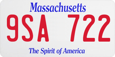 MA license plate 9SA722