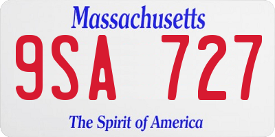MA license plate 9SA727