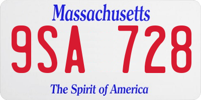 MA license plate 9SA728