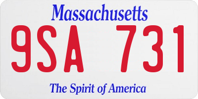 MA license plate 9SA731
