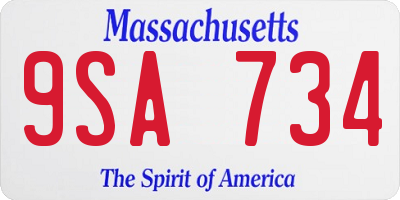 MA license plate 9SA734