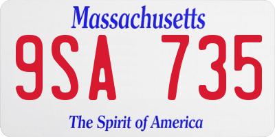 MA license plate 9SA735