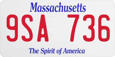 MA license plate 9SA736