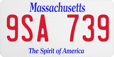 MA license plate 9SA739