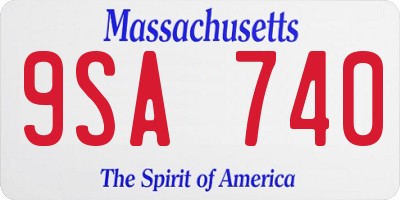 MA license plate 9SA740