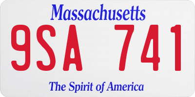 MA license plate 9SA741