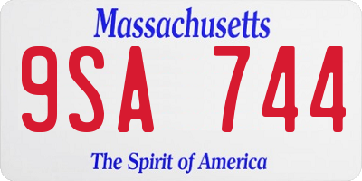 MA license plate 9SA744