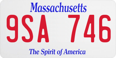 MA license plate 9SA746