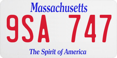 MA license plate 9SA747