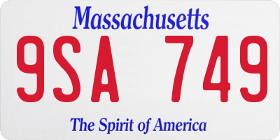 MA license plate 9SA749