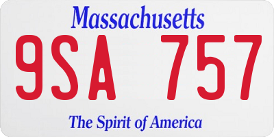 MA license plate 9SA757