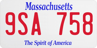 MA license plate 9SA758