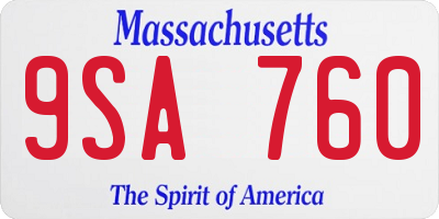 MA license plate 9SA760