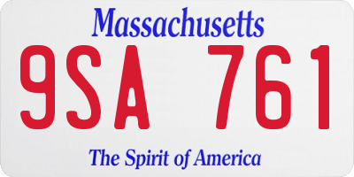 MA license plate 9SA761