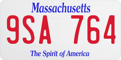 MA license plate 9SA764