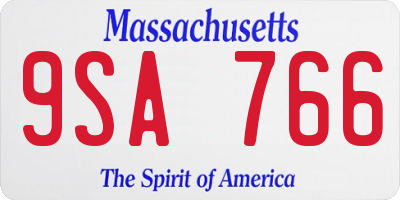 MA license plate 9SA766