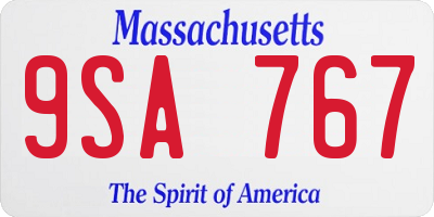 MA license plate 9SA767