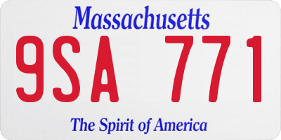 MA license plate 9SA771