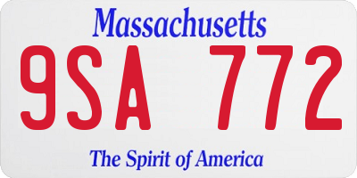MA license plate 9SA772