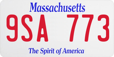 MA license plate 9SA773