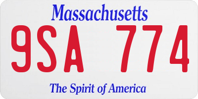 MA license plate 9SA774