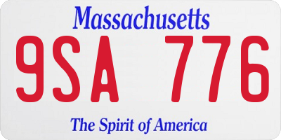 MA license plate 9SA776